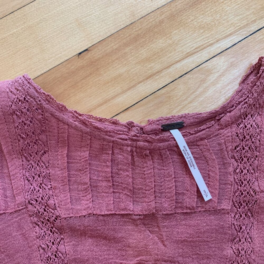 Free People Pink Blouse Size S - Picture 2 of 3